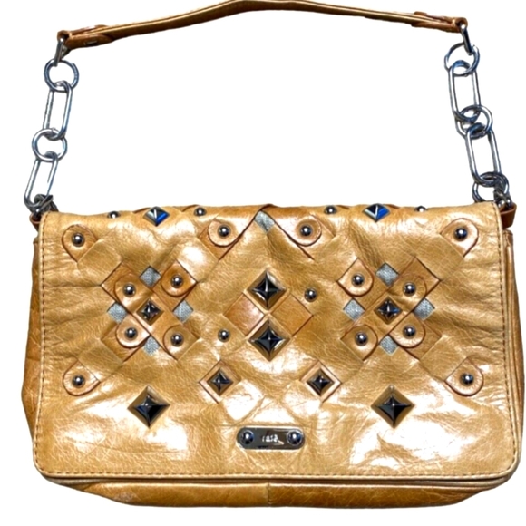 Rafe Studded Tan Leather Shoulder Bag - Picture 1 of 1